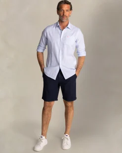 NZA New Zealand Auckland Lichtblauw overhemd van katoen en linnen