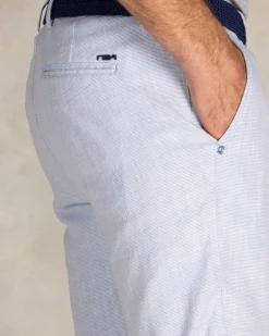 NZA New Zealand Auckland Lichtblauwe chino shorts van katoen met linnen en tencel