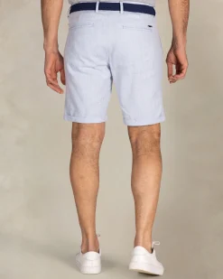 NZA New Zealand Auckland Lichtblauwe chino shorts van katoen met linnen en tencel