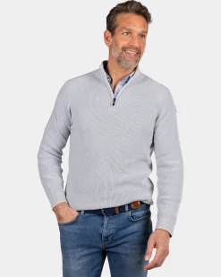 NZA New Zealand Auckland Lichtblauwe gebreide trui met halve rits -