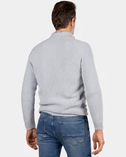 NZA New Zealand Auckland Lichtblauwe gebreide trui met halve rits -