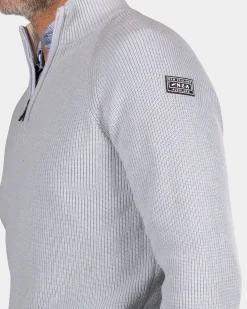 NZA New Zealand Auckland Lichtblauwe gebreide trui met halve rits -