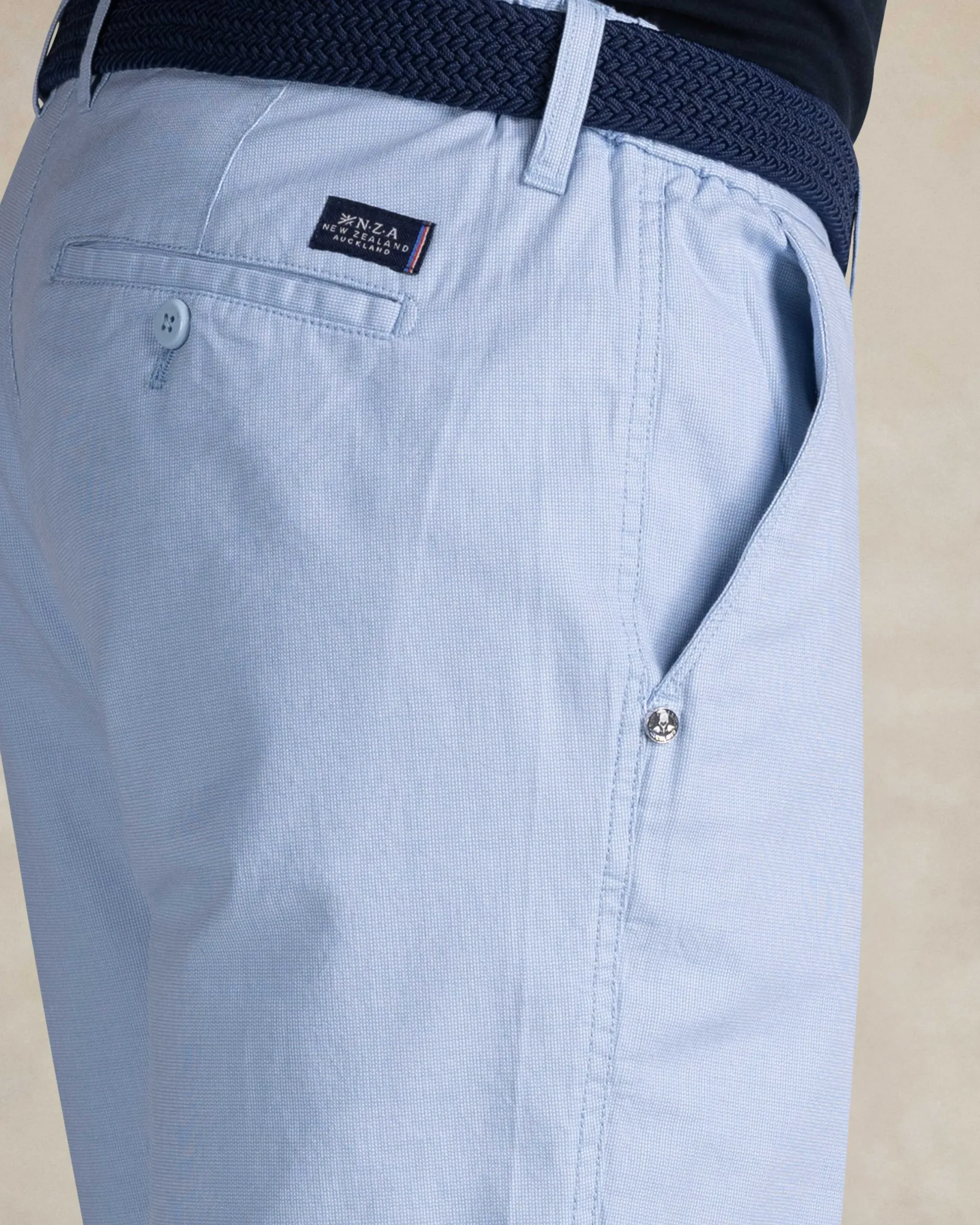 NZA New Zealand Auckland Lichtblauwe katoenen short met stretch