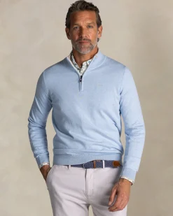 NZA New Zealand Auckland Lichtblauwe katoenen trui met halve rits