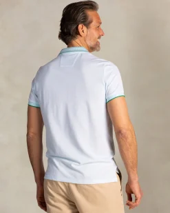 NZA New Zealand Auckland Lichtblauwe polo met gestreepte kraag