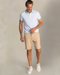 NZA New Zealand Auckland Lichtblauwe polo met gestreepte kraag