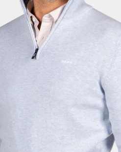 NZA New Zealand Auckland Lichtblauwe trui met halve rits -