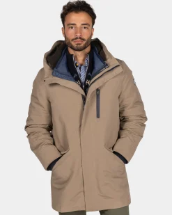 NZA New Zealand Auckland Lichtbruine gewatteerde parka jas -