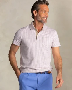 NZA New Zealand Auckland Lichtbruine polo met kleine witte streep