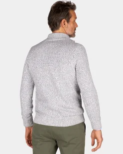 NZA New Zealand Auckland Lichtgrijze pullover met halve rits -