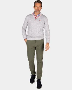 NZA New Zealand Auckland Lichtgrijze pullover met halve rits -