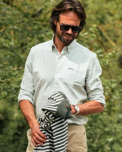 NZA New Zealand Auckland Lichtgroen effen katoenen overhemd