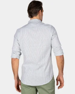 NZA New Zealand Auckland Lichtgroen linnen overhemd met elastaan