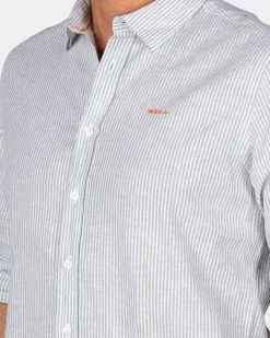 NZA New Zealand Auckland Lichtgroen linnen overhemd met elastaan