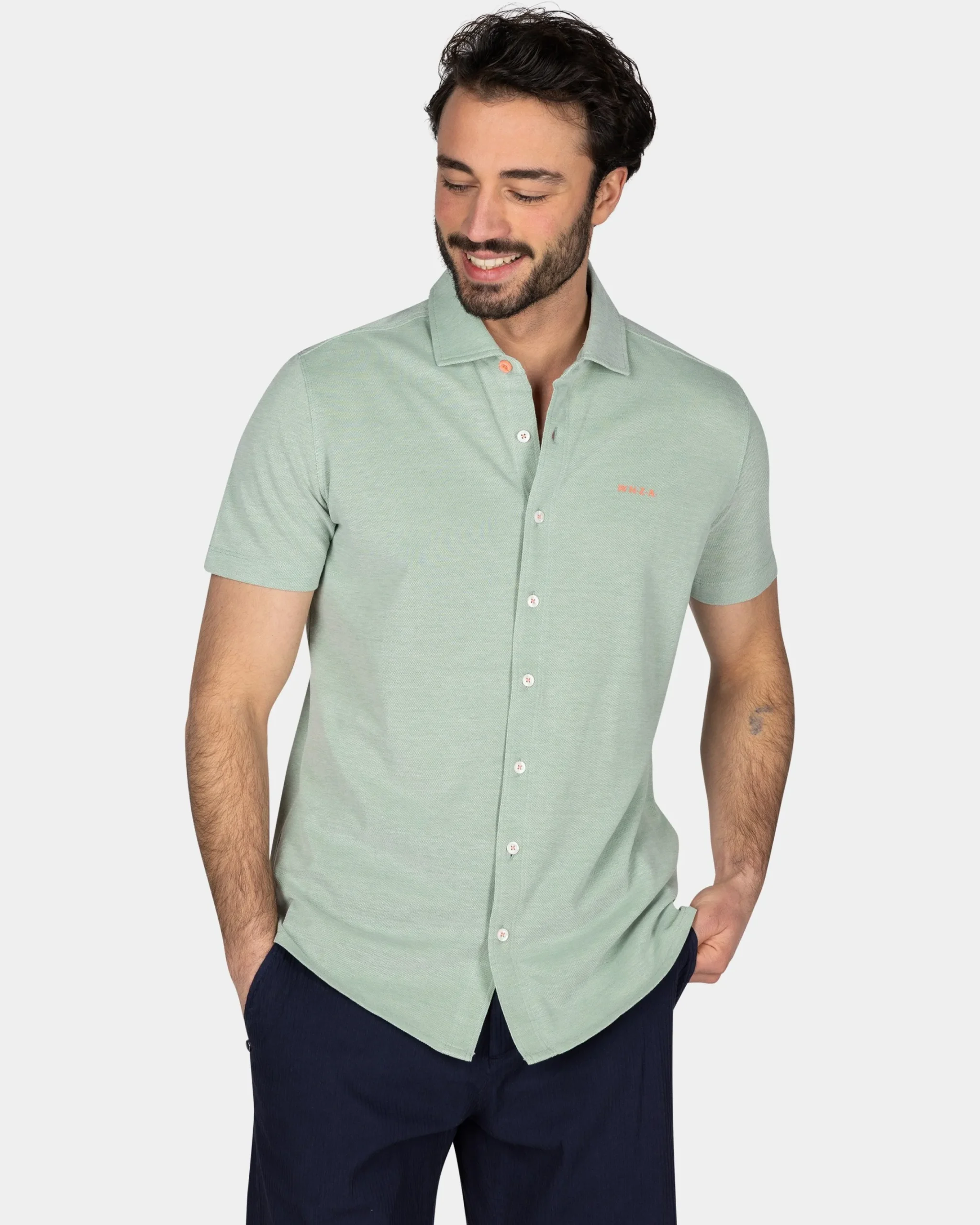 NZA New Zealand Auckland Lichtgroen overhemd met korte mouw