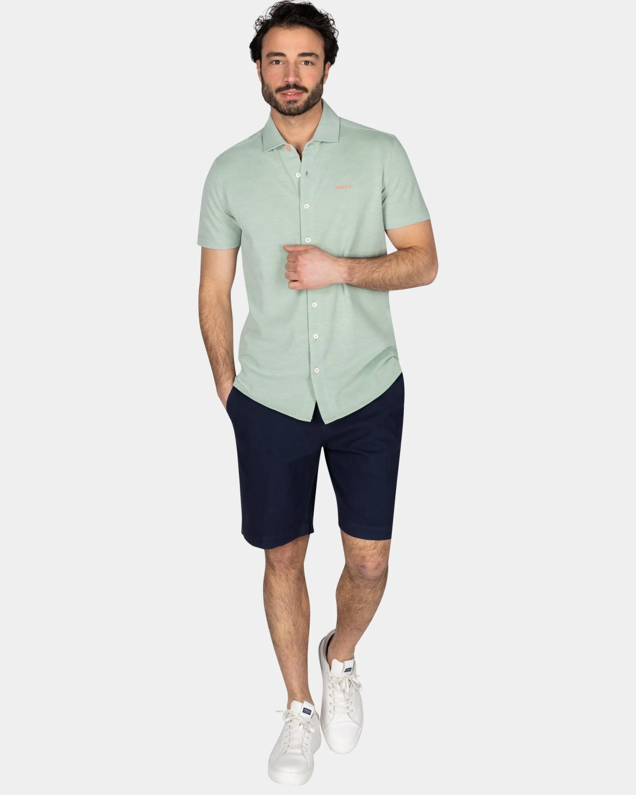 NZA New Zealand Auckland Lichtgroen overhemd met korte mouw