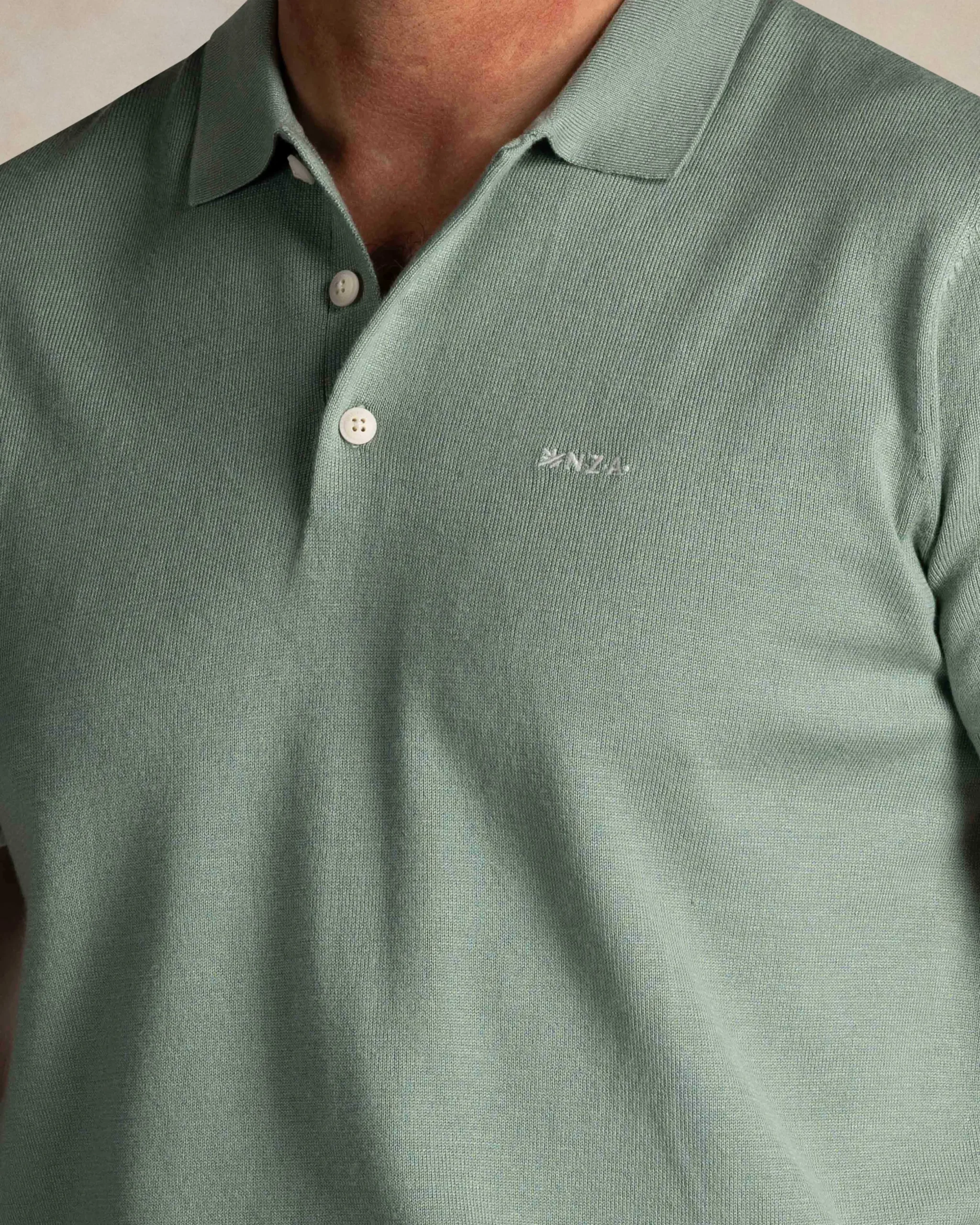 NZA New Zealand Auckland Lichtgroene gebreide polo