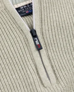 NZA New Zealand Auckland Lichtgroene gebreide trui met halve rits -