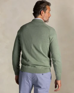 NZA New Zealand Auckland Lichtgroene katoenen trui met halve rits