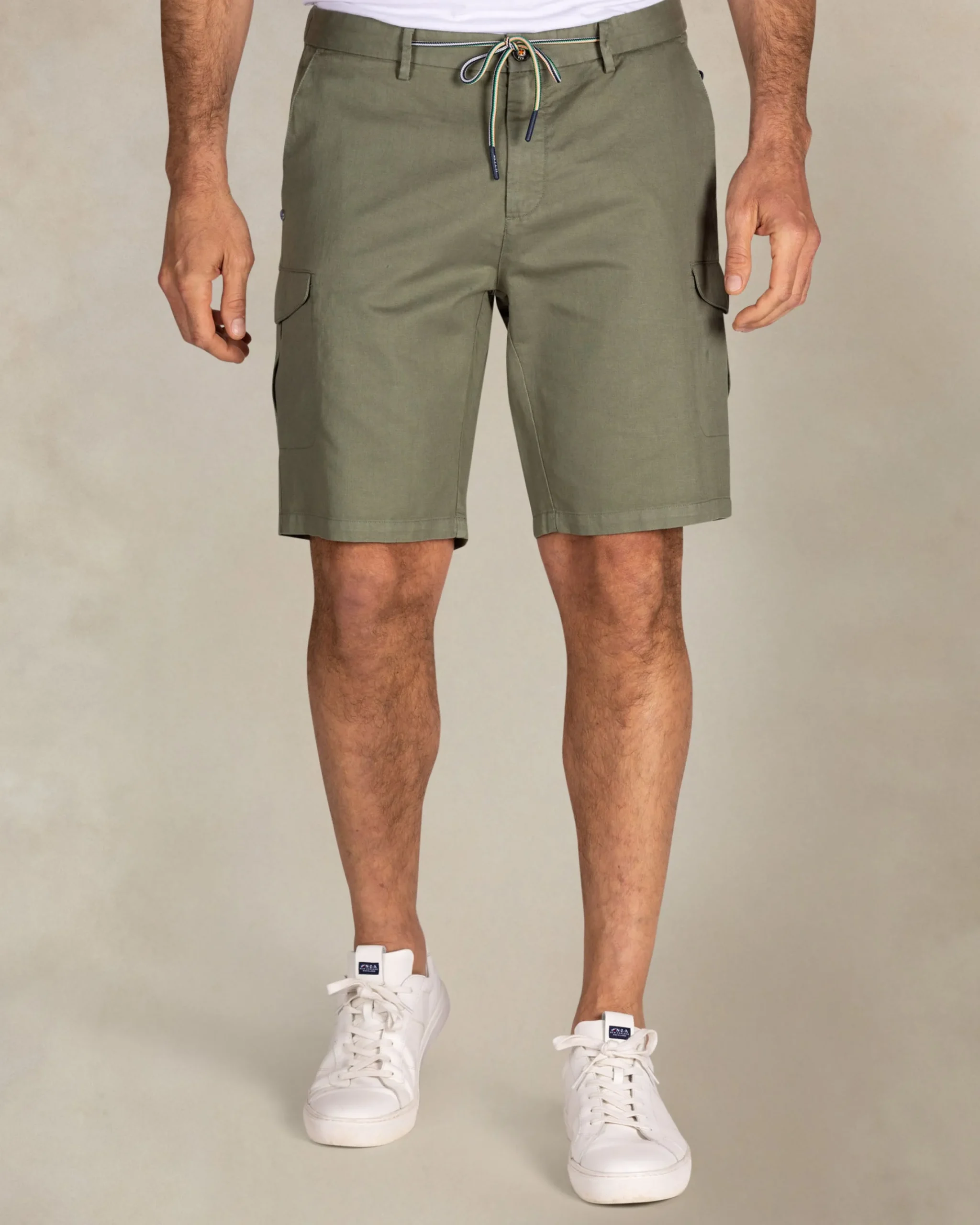 NZA New Zealand Auckland Lichtgroene linnen cargo shorts