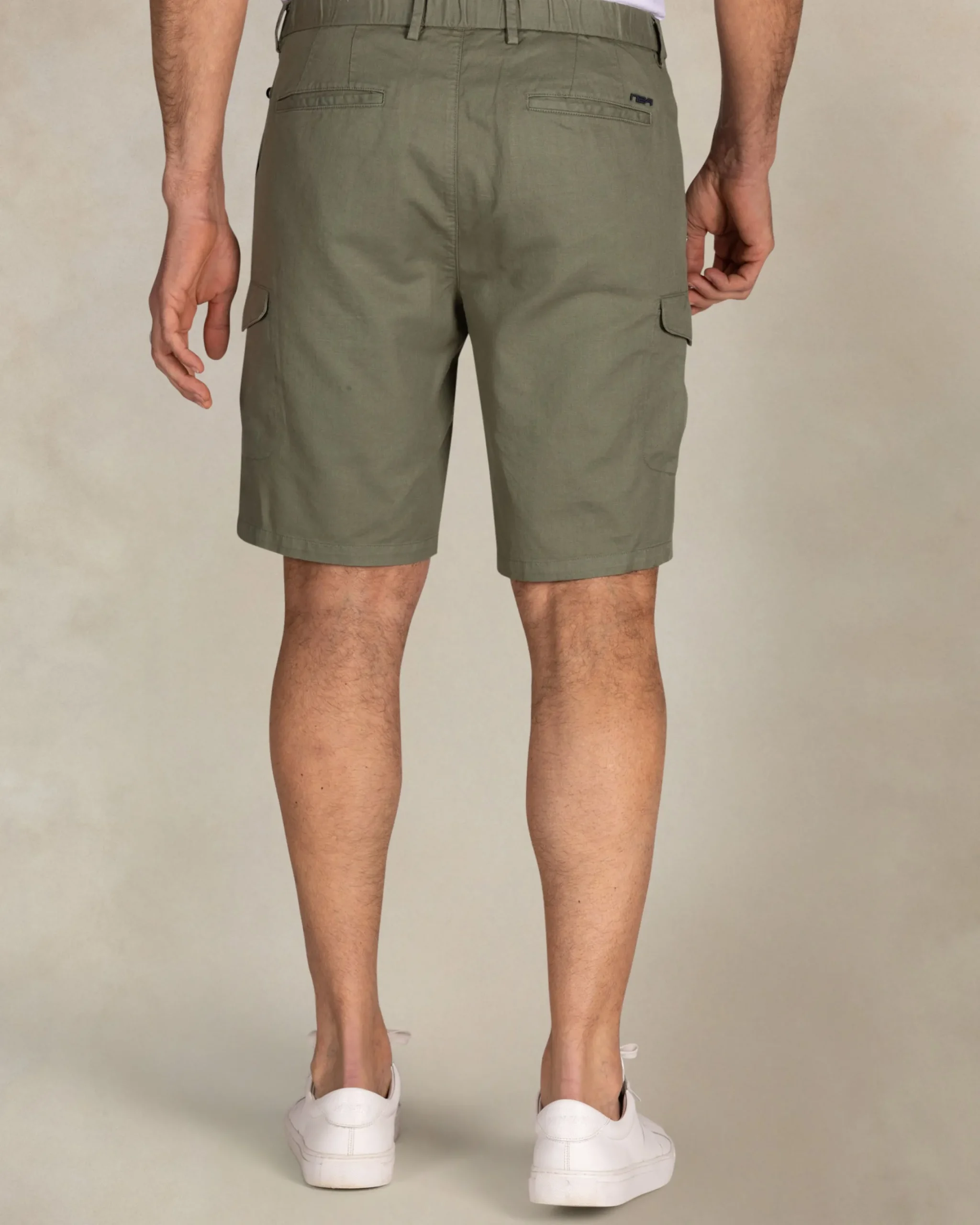 NZA New Zealand Auckland Lichtgroene linnen cargo shorts