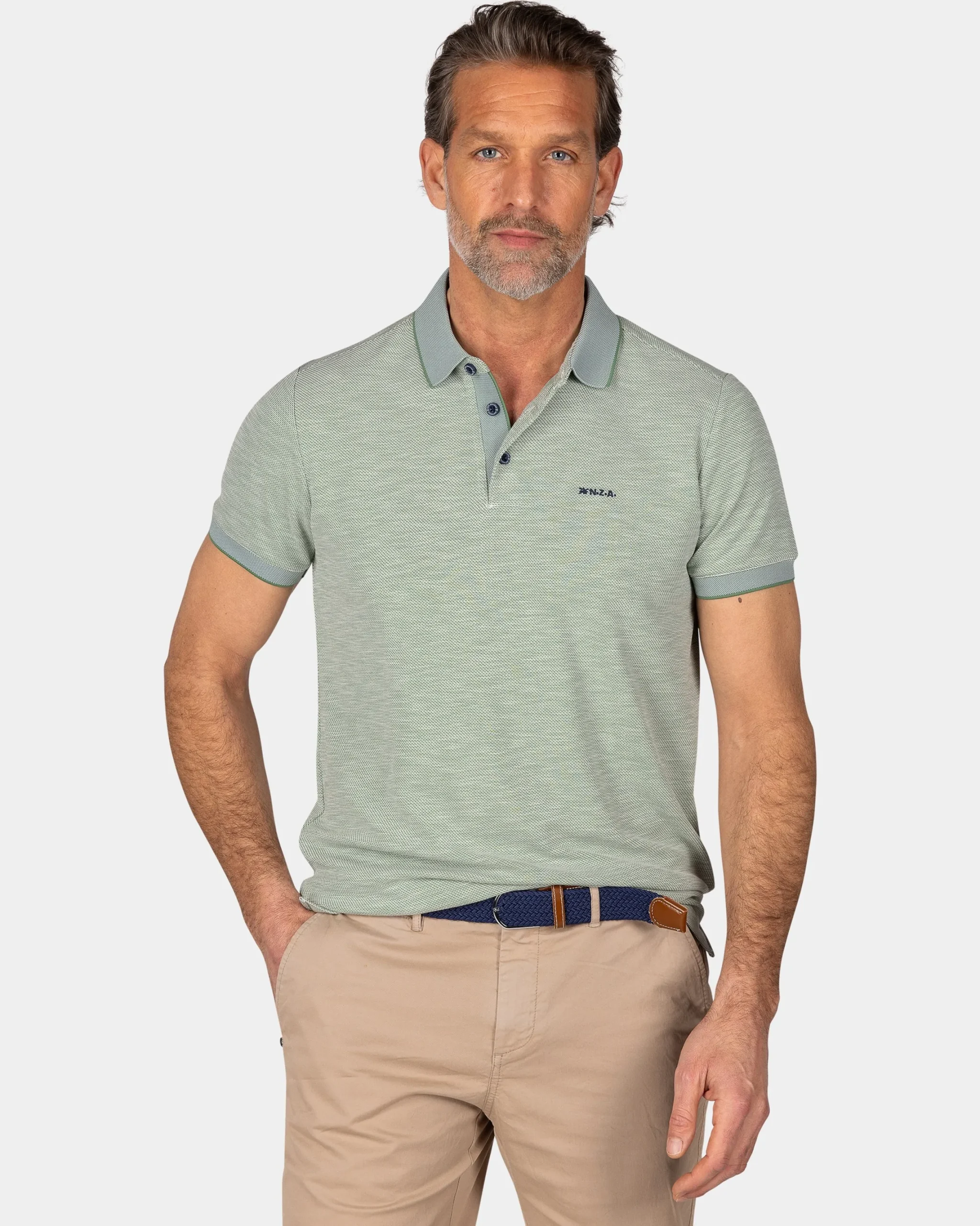 NZA New Zealand Auckland Lichtgroene polo met modaal