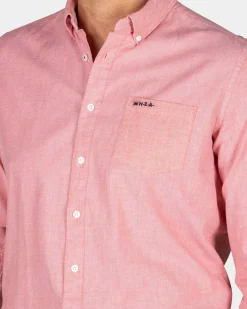 NZA New Zealand Auckland Lichtrood effen katoenen overhemd