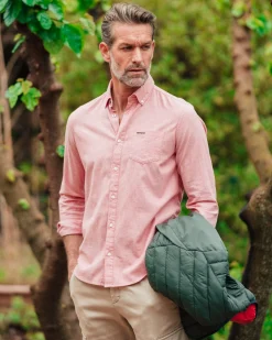 NZA New Zealand Auckland Lichtrood effen katoenen overhemd