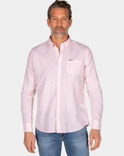 NZA New Zealand Auckland Lichtroze linnen overhemd