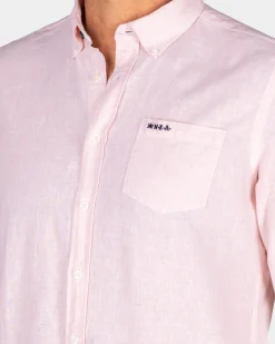 NZA New Zealand Auckland Lichtroze linnen overhemd