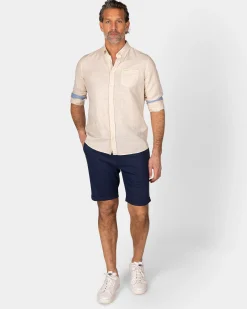 NZA New Zealand Auckland Linnen beige overhemd met lange mouw