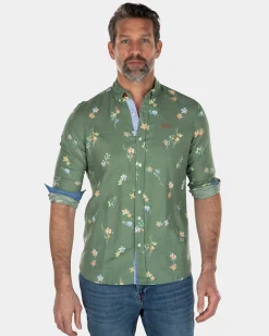 NZA New Zealand Auckland Linnen katoenen overhemd met bloemenprint -