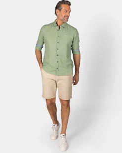 NZA New Zealand Auckland Linnen lichtgroen overhemd met lange mouw