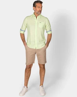 NZA New Zealand Auckland Linnen mintgroen overhemd met lange mouw