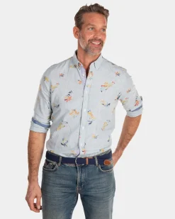 NZA New Zealand Auckland Linnen overhemd met bloemenprint -