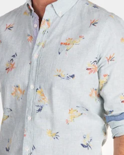 NZA New Zealand Auckland Linnen overhemd met bloemenprint -