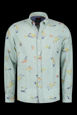NZA New Zealand Auckland Linnen overhemd met bloemenprint -