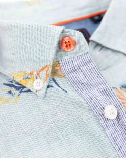 NZA New Zealand Auckland Linnen overhemd met bloemenprint -