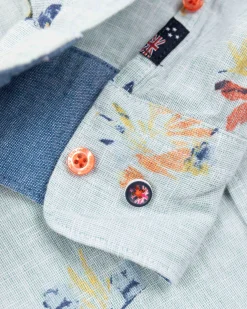 NZA New Zealand Auckland Linnen overhemd met bloemenprint -