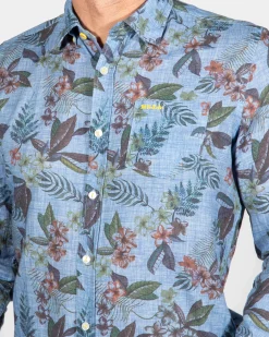 NZA New Zealand Auckland Linnen overhemd met print North Mavora -