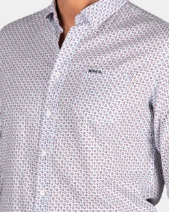 NZA New Zealand Auckland Linnen overhemd met rode print