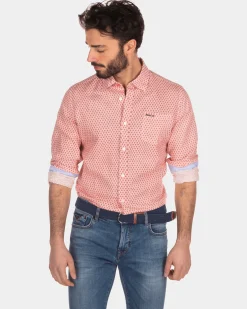 NZA New Zealand Auckland Linnen overhemd met stippen -