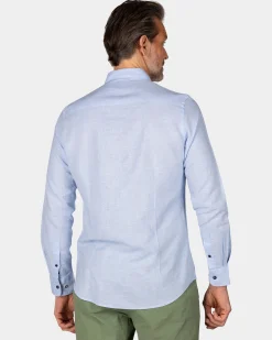 NZA New Zealand Auckland Linnen pastelblauw overhemd met lange mouw