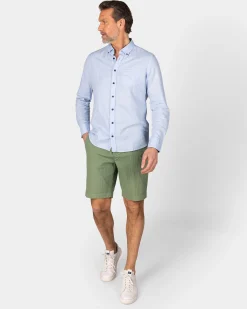 NZA New Zealand Auckland Linnen pastelblauw overhemd met lange mouw