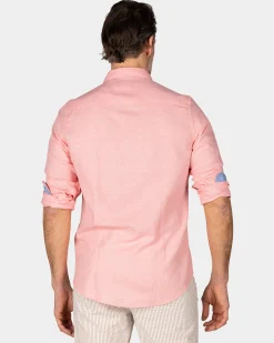 NZA New Zealand Auckland Linnen pastelroze overhemd met lange mouw