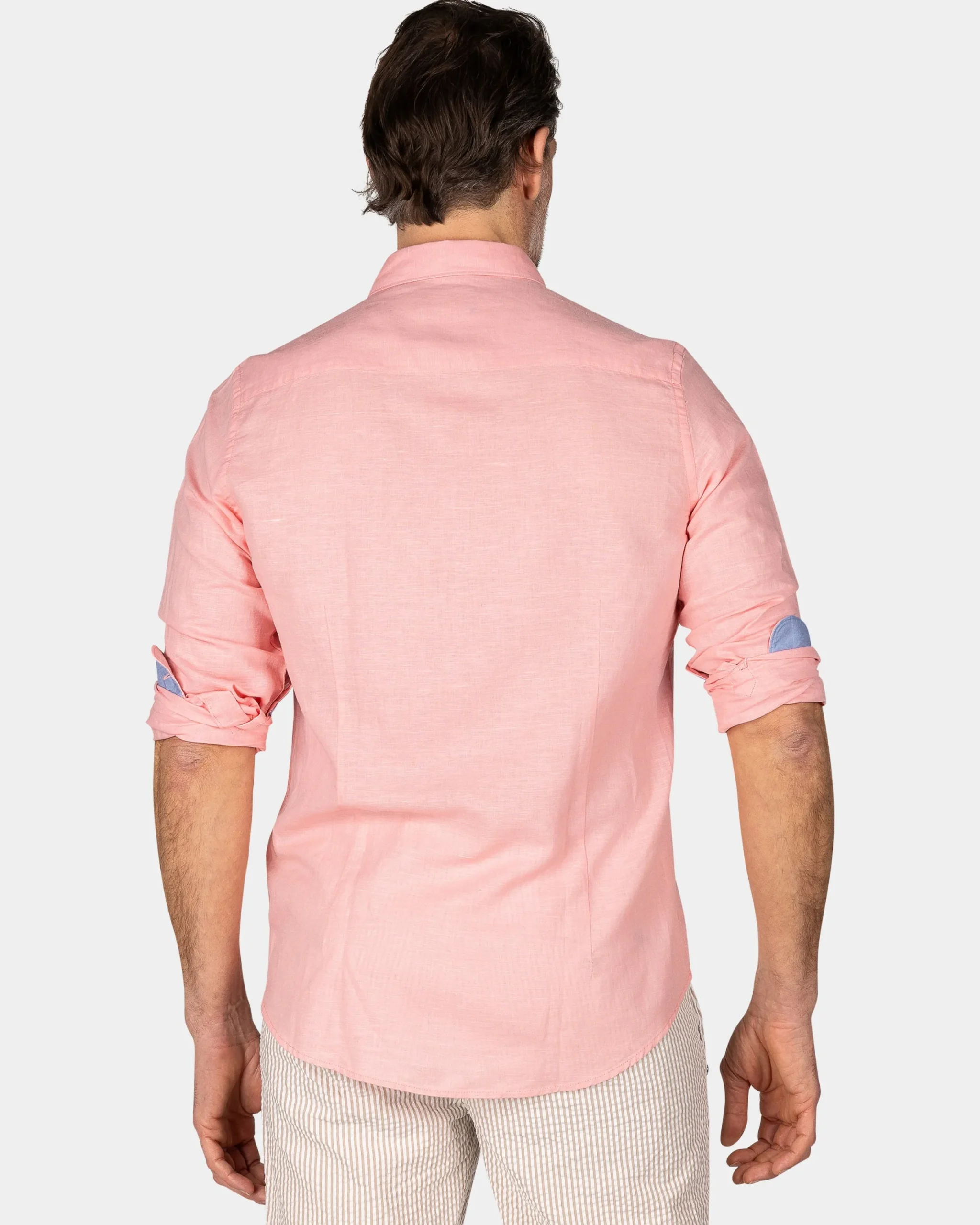 NZA New Zealand Auckland Linnen pastelroze overhemd met lange mouw