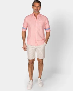 NZA New Zealand Auckland Linnen pastelroze overhemd met lange mouw