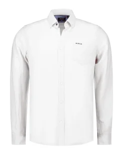 NZA New Zealand Auckland Linnen wit overhemd met lange mouw