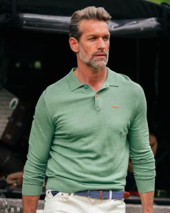 NZA New Zealand Auckland Longsleeve katoenen groene polo