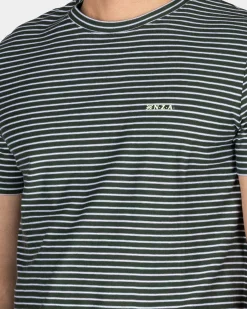 NZA New Zealand Auckland Mosgroen t-shirt met kleine witte streep